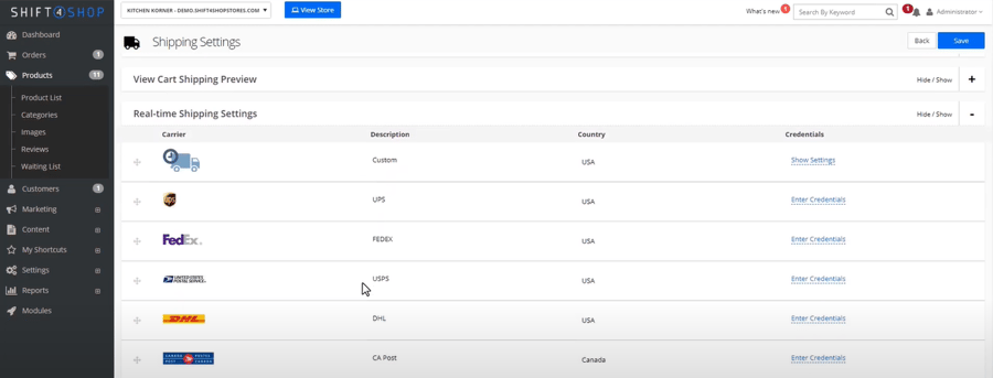 Step 4 Shipping Settings